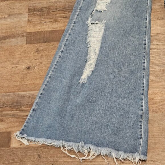 Litz by Uniq Distressed NWT Women Size 30 Wide Leg Retro Flared Festival Jeans - Picture 3 of 9